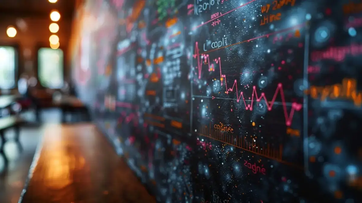 Graphiques et équations d'une fonction affine sur un tableau noir.